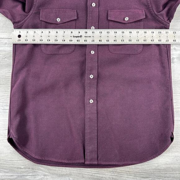 Paul Fredrick Dress Shirts Mens Medium Green Purple Rayon Band Grandad EUC - Picture 5 of 7